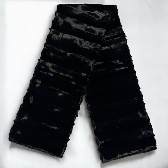 Doncaster Faux Mink Winter Scarf Black Sheared Velvet Texture Wrap Evening Chic - Picture 4 of 6